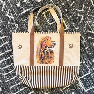 Dog Boat and Tote Style Bag with Brown Stripes
